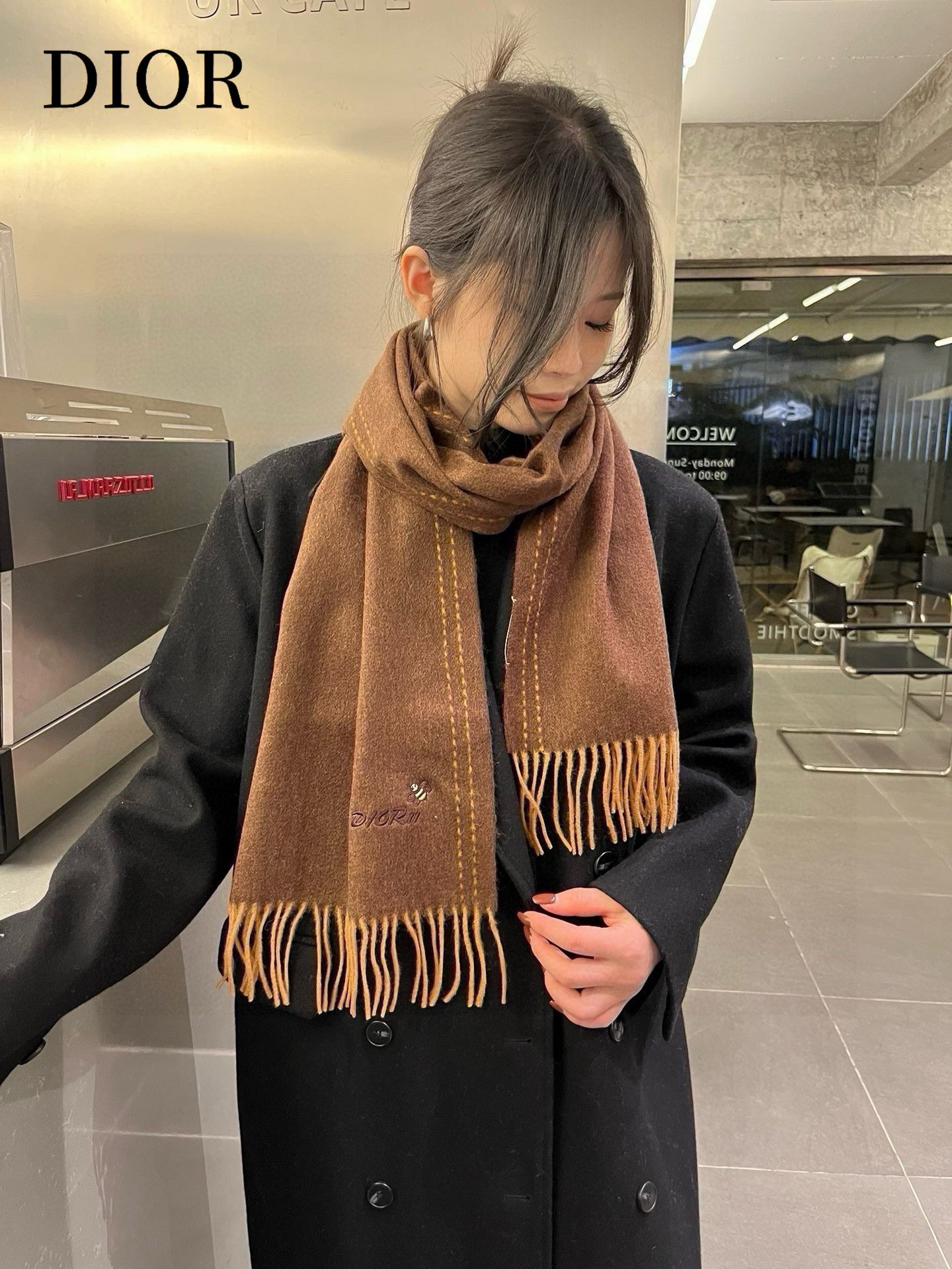 【DIOR  ディオール 】スカーフ  32*180cm  241210-BRAND OFF