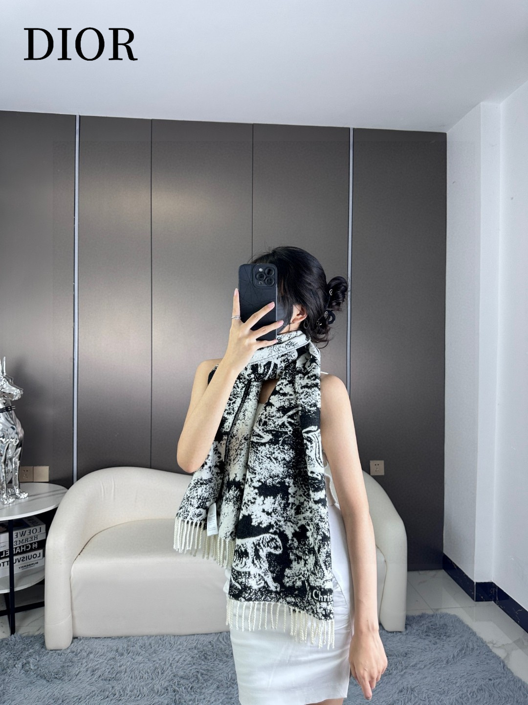 【DIOR  ディオール 】スカーフ  70*200cm  241210-BRAND OFF