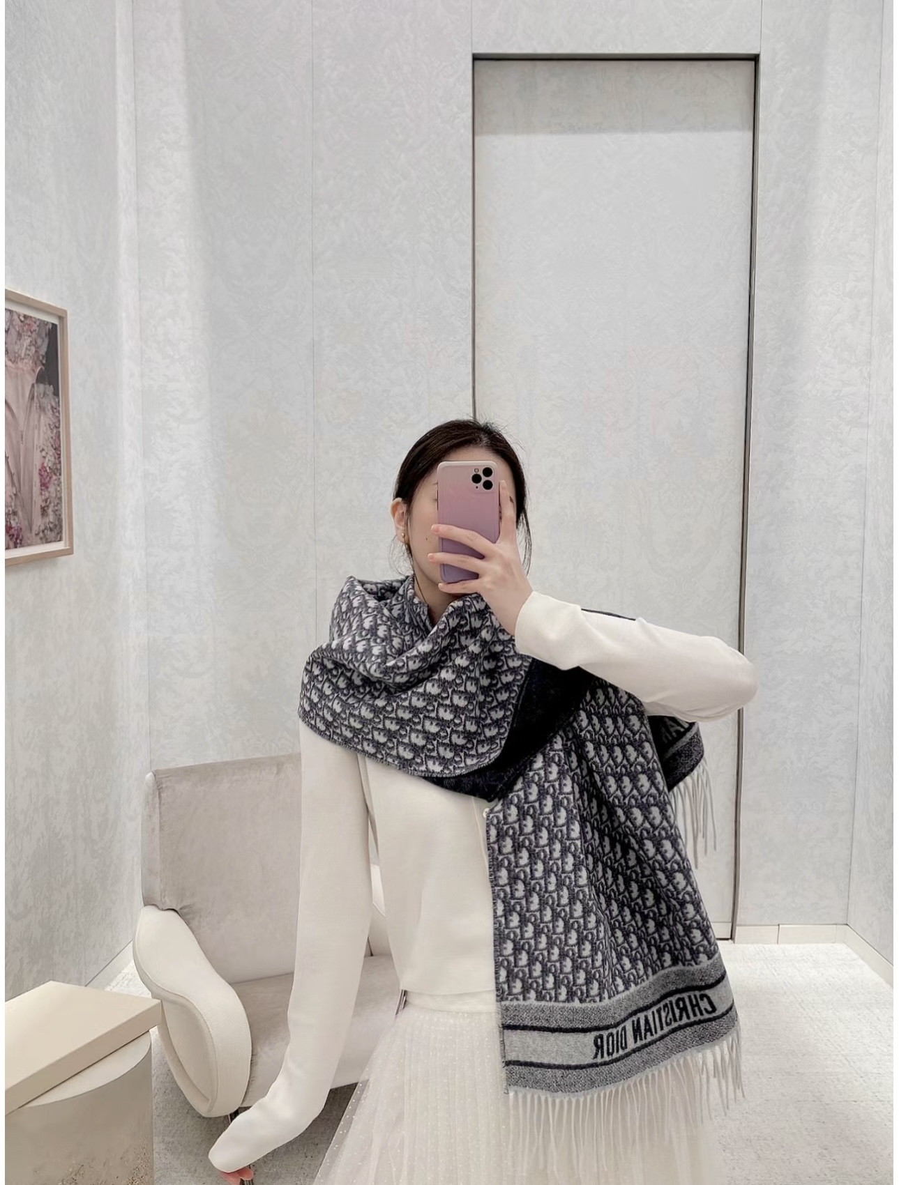 【DIOR  ディオール 】スカーフ  32*180cm  241210-BRAND OFF