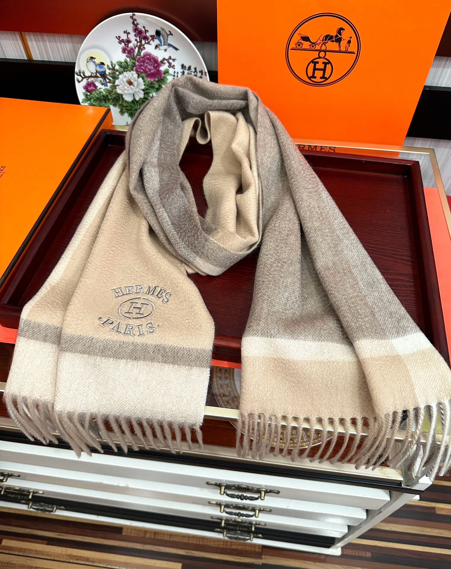 【HERMES エルメス 】スカーフ30*180CM  241210-BRAND OFF