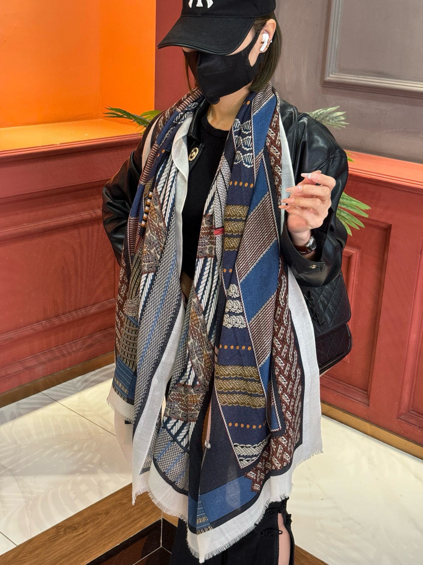 【HERMES エルメス 】スカーフ100*200CM  241210-BRAND OFF