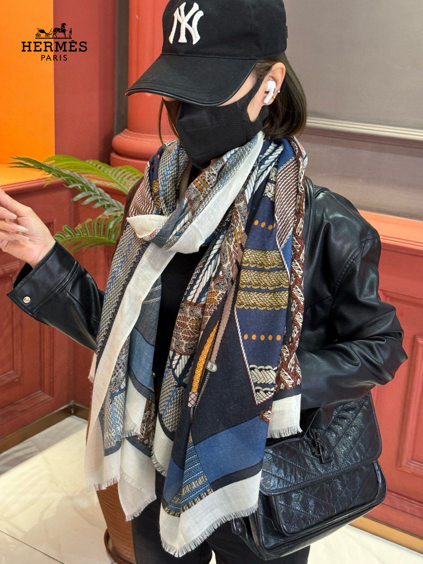 【HERMES エルメス 】スカーフ100*200CM  241210-BRAND OFF