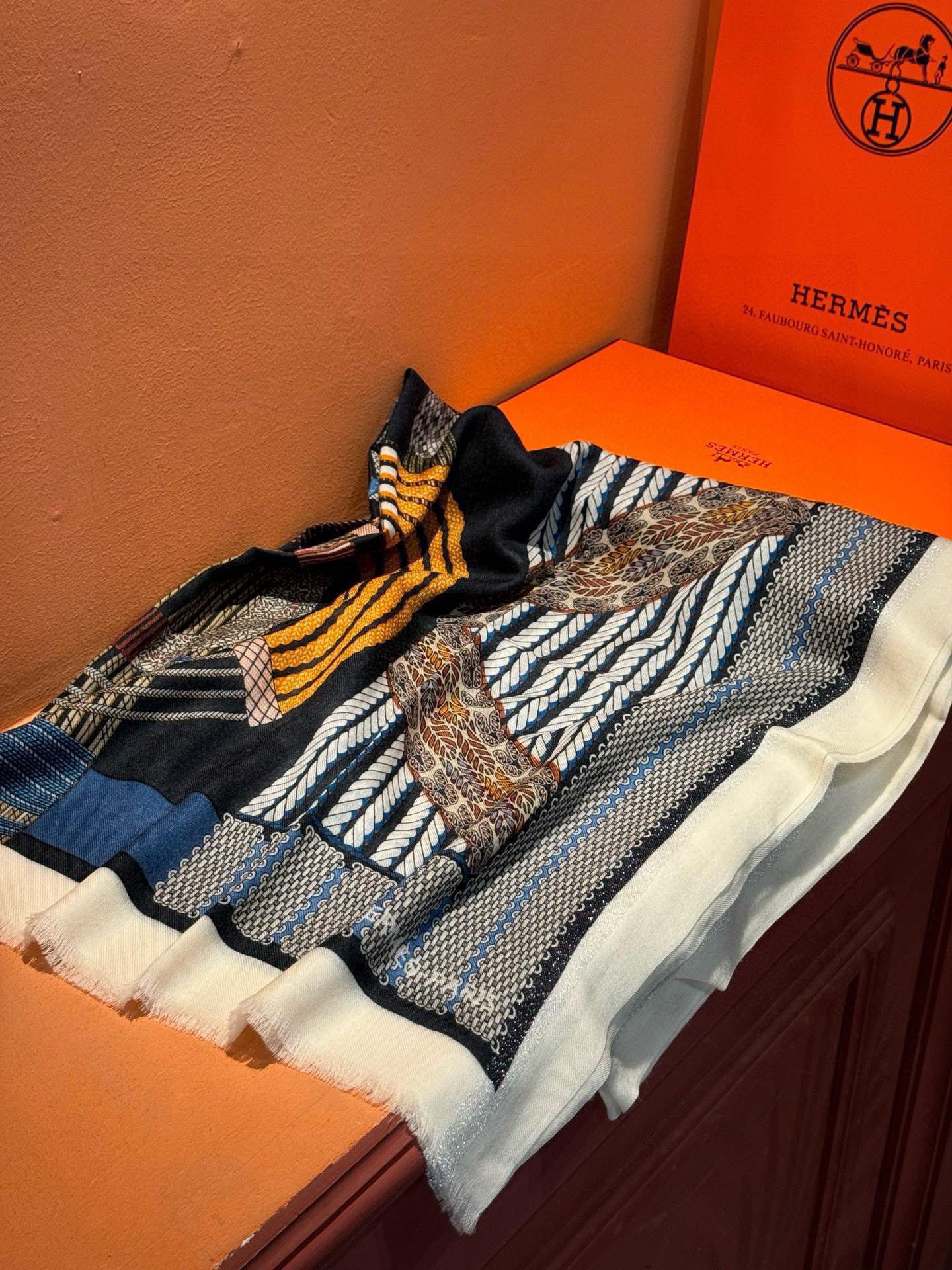 【HERMES エルメス 】スカーフ100*200CM  241210-BRAND OFF