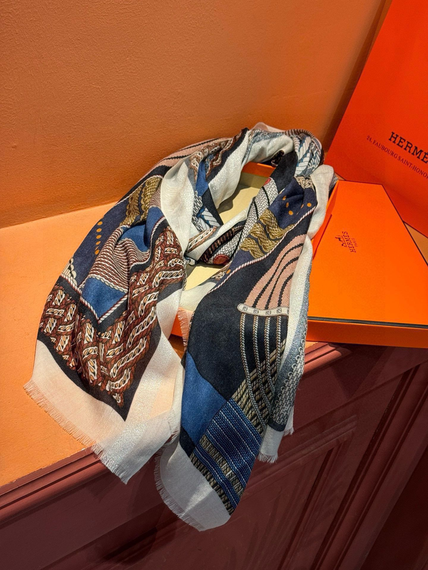 【HERMES エルメス 】スカーフ100*200CM  241210-BRAND OFF