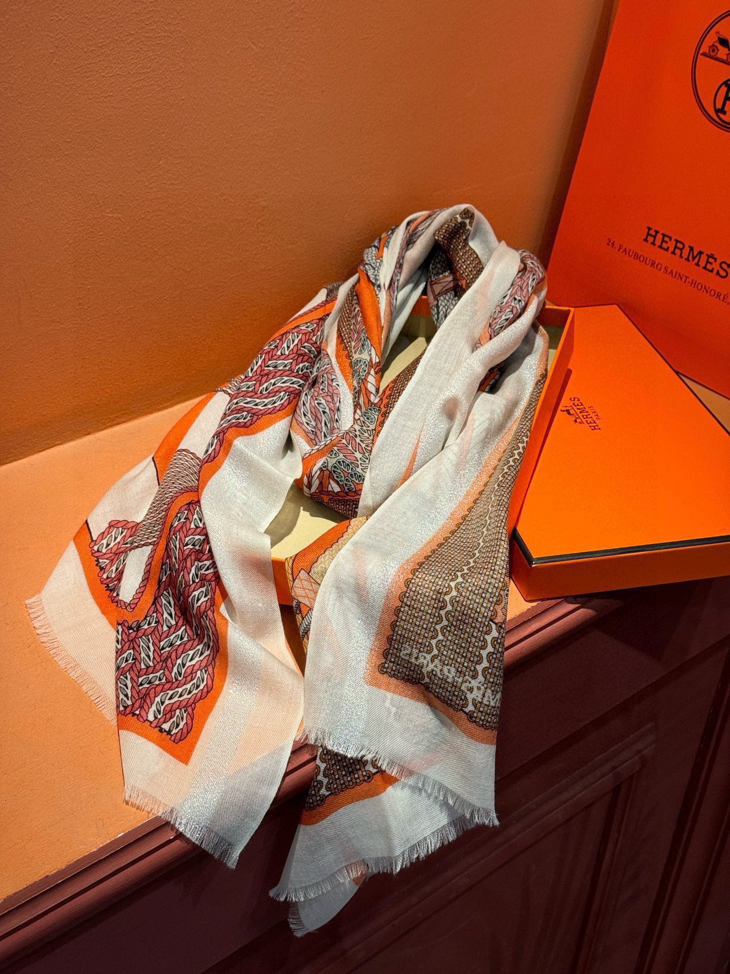 【HERMES エルメス 】スカーフ100*200CM  241210-BRAND OFF