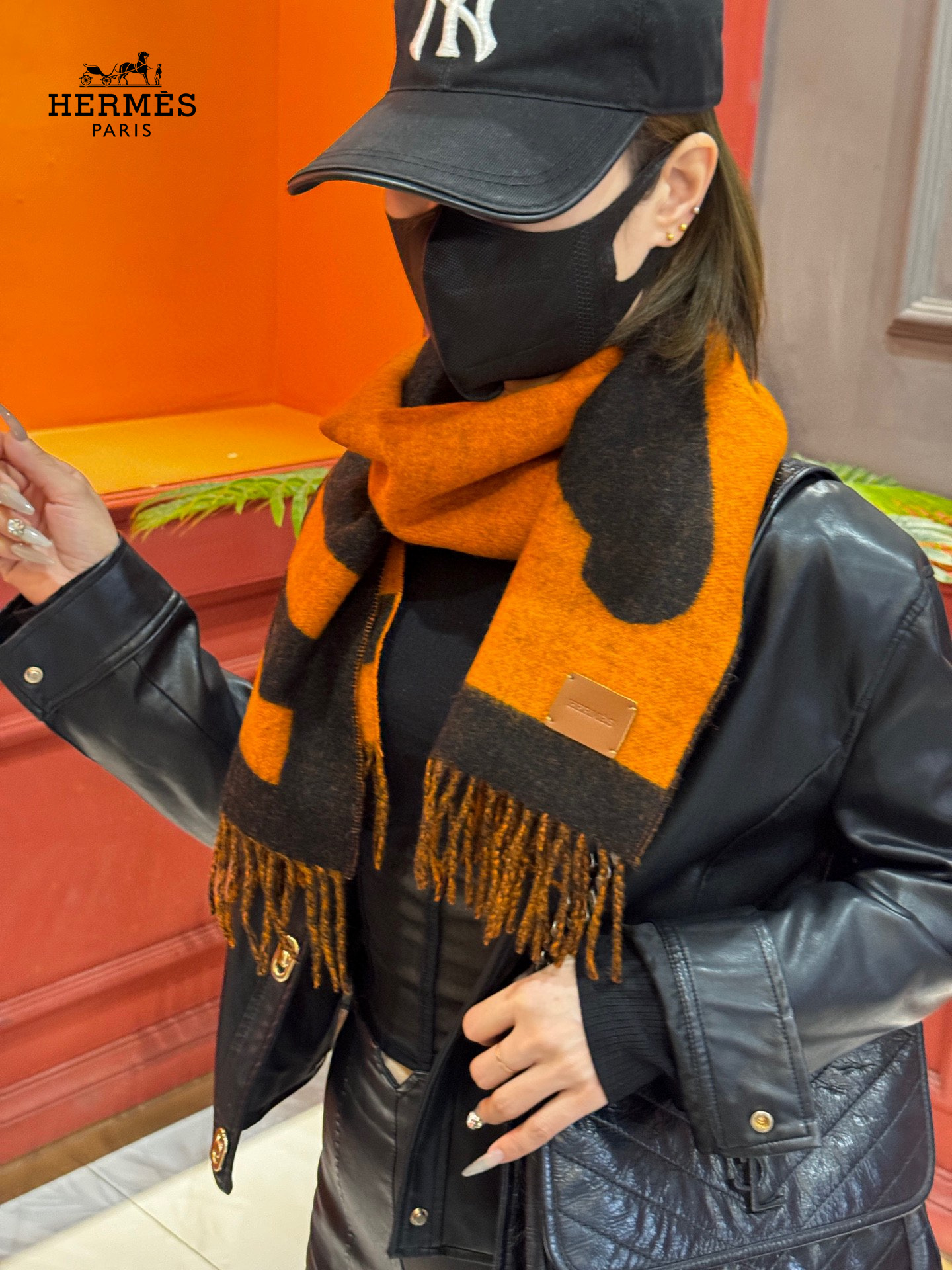 【HERMES エルメス 】スカーフ40*195CM  241210-BRAND OFF