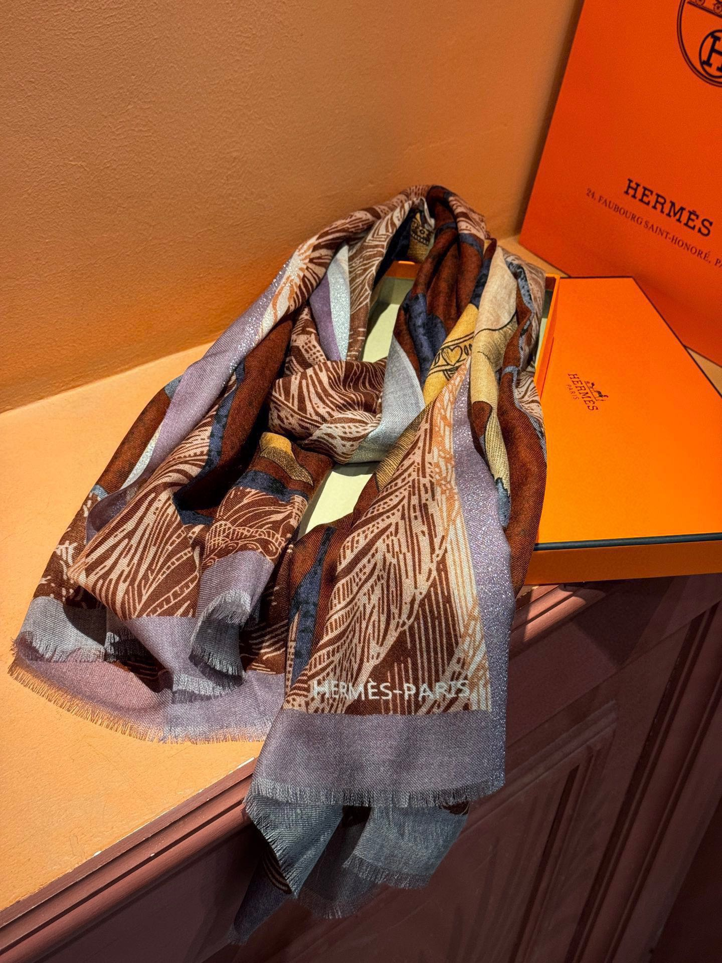 【HERMES エルメス 】スカーフ30*180CM  241210-BRAND OFF