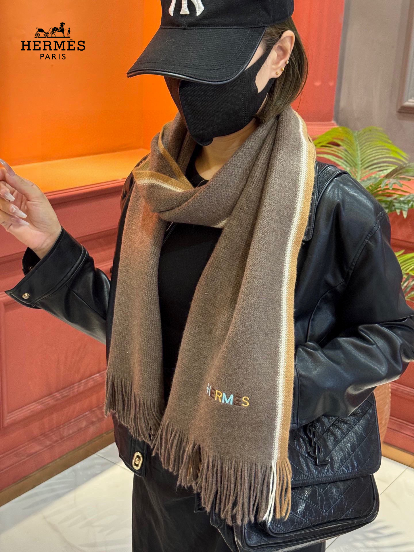 【HERMES エルメス 】スカーフ30*180CM  241210-BRAND OFF