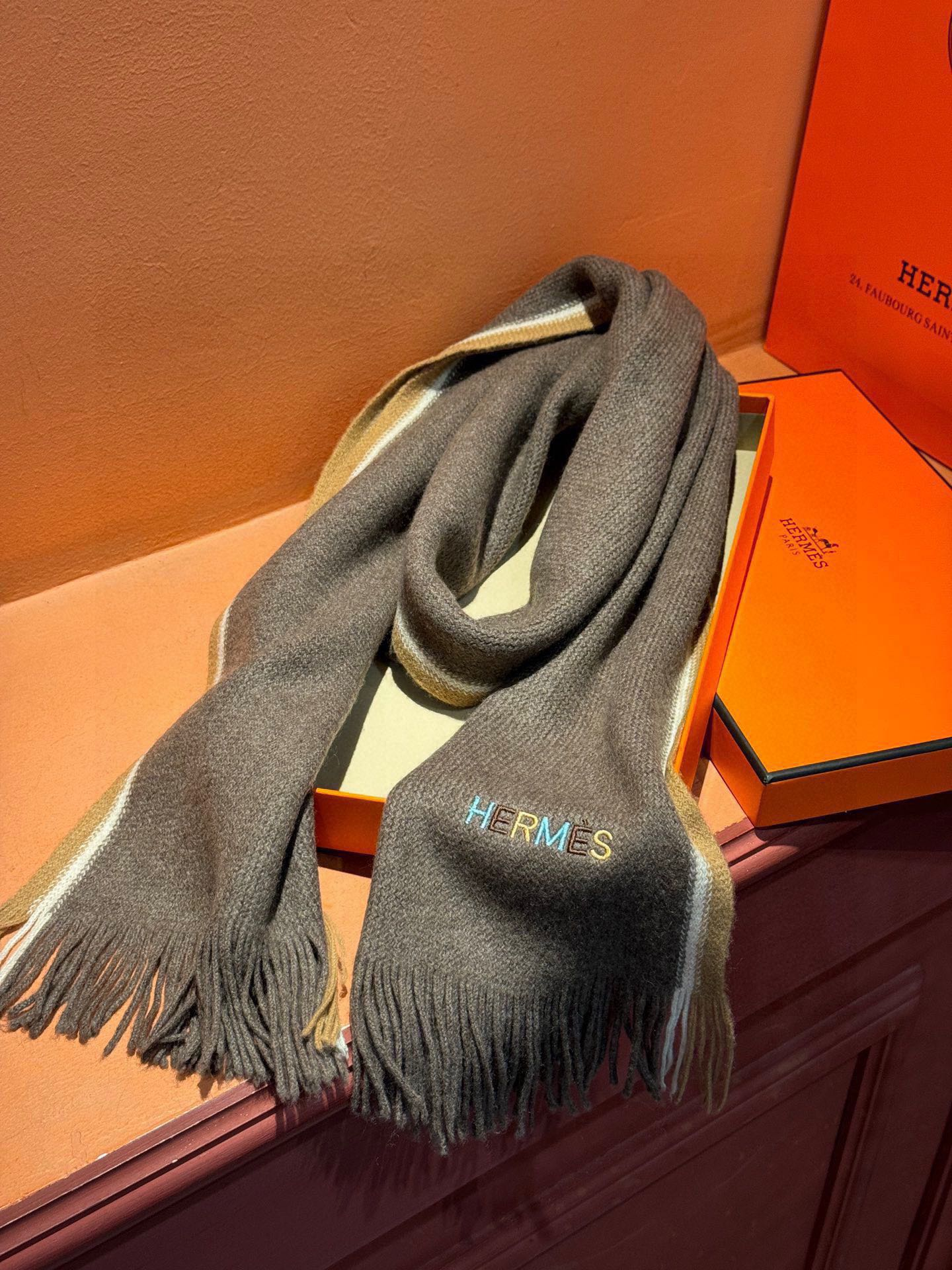 【HERMES エルメス 】スカーフ30*180CM  241210-BRAND OFF