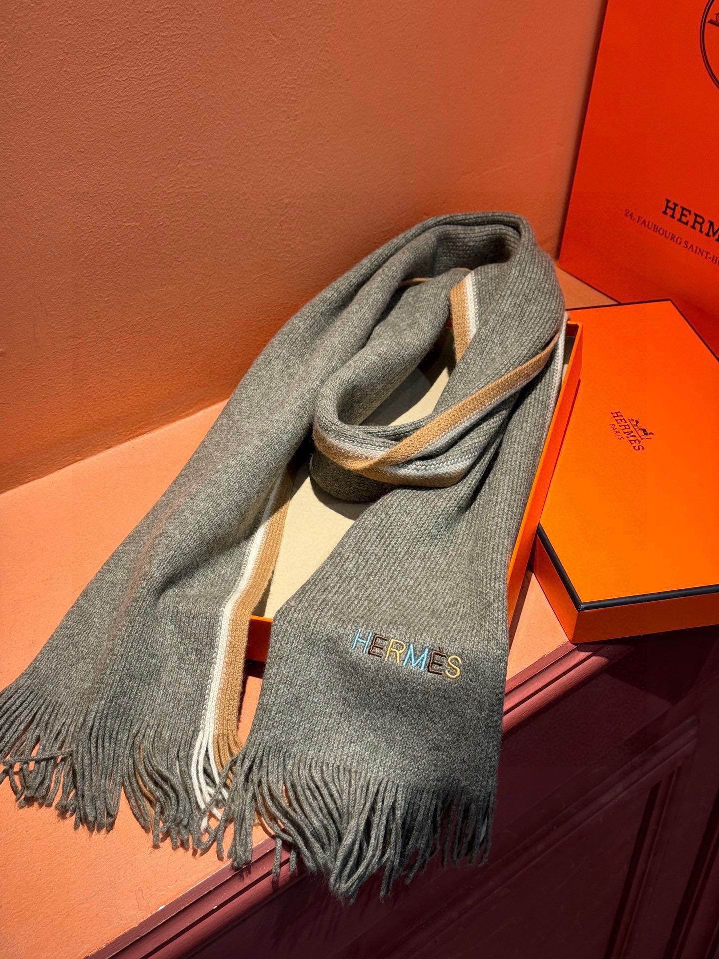 【HERMES エルメス 】スカーフ30*180CM  241210-BRAND OFF
