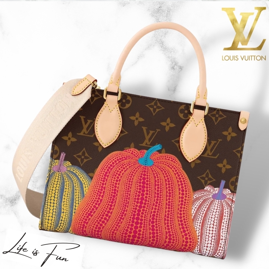 【LOUIS VUITTON】新品凳布 ! Louis Vuitton x Yayoi Kusama 草間彌生 連名 Onthego-BRAND OFF