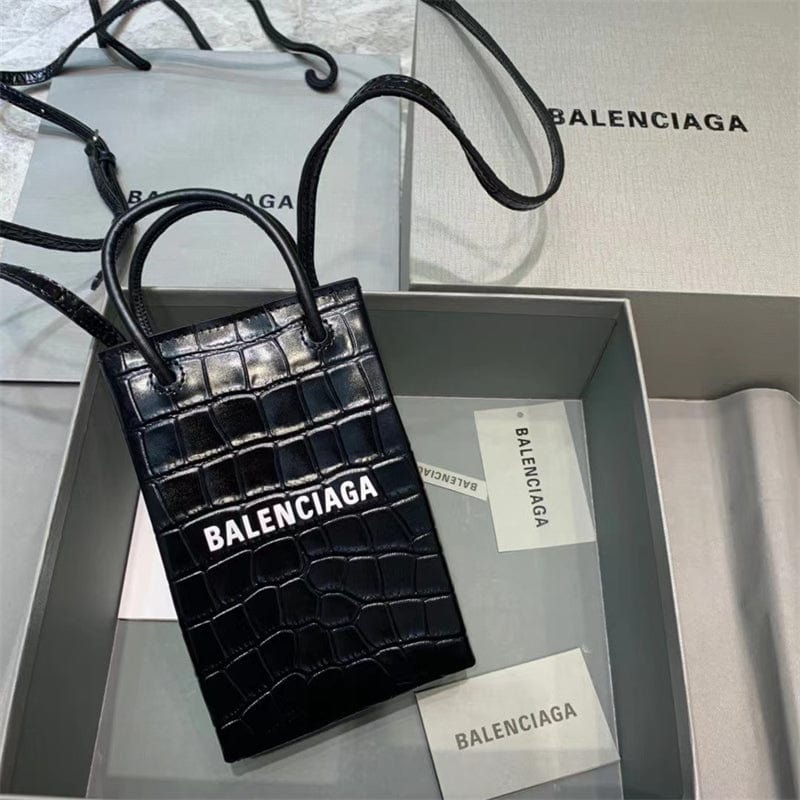 バレンシアガ クロコダイル ショルダーポーチShopping Phone Holder バッグ-BRAND OFF