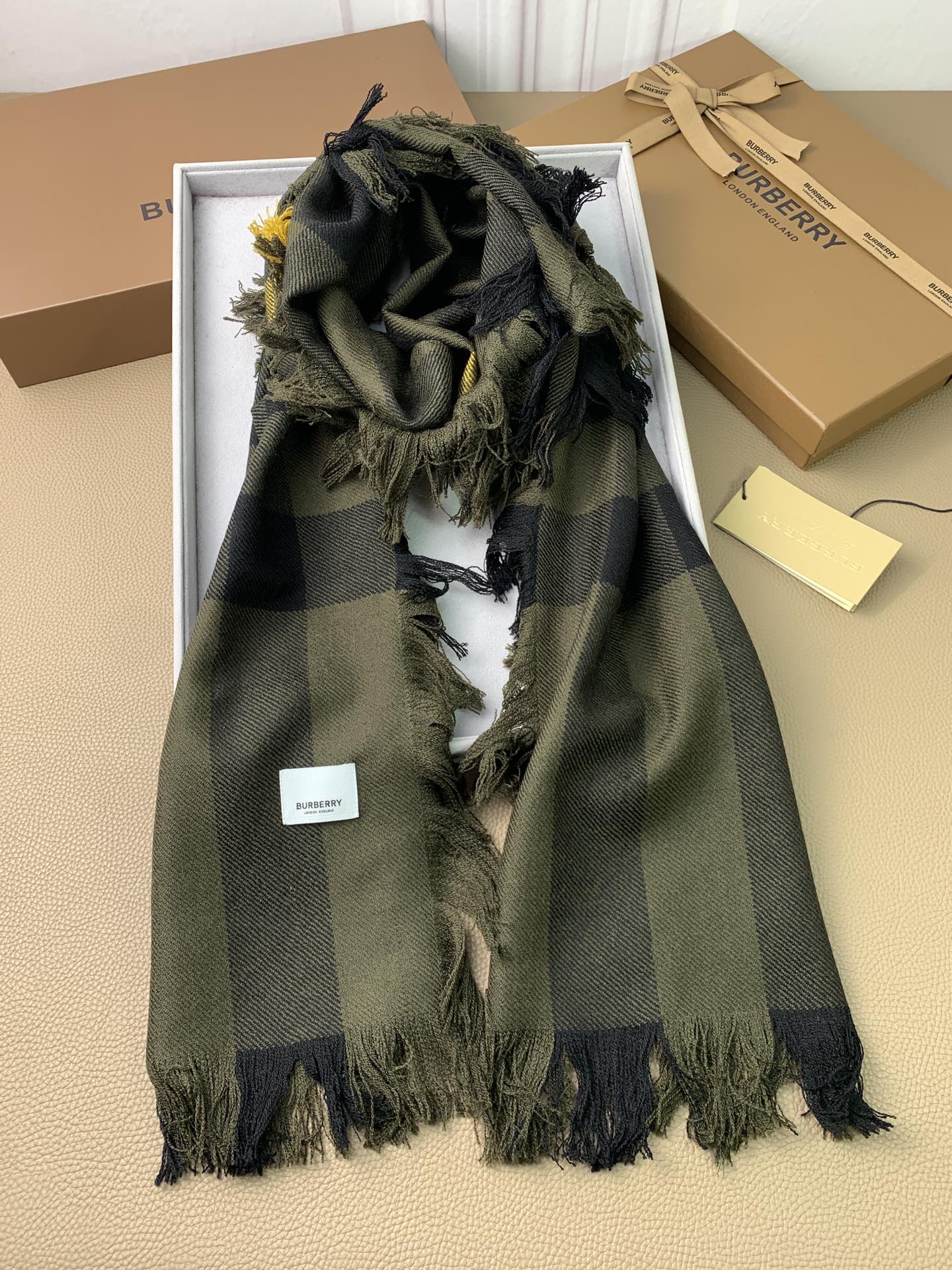 【2026】【BURBERRY  バーバリー】オートクチュール ファッション トランジショナル カラー ロング ビアード スカーフ35*240CM-BRAND OFF