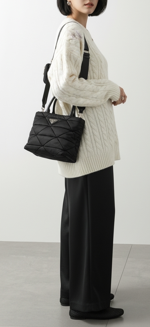送料関税込☆PRADA パデッド Re-Nylon トート ショルダーバッグ