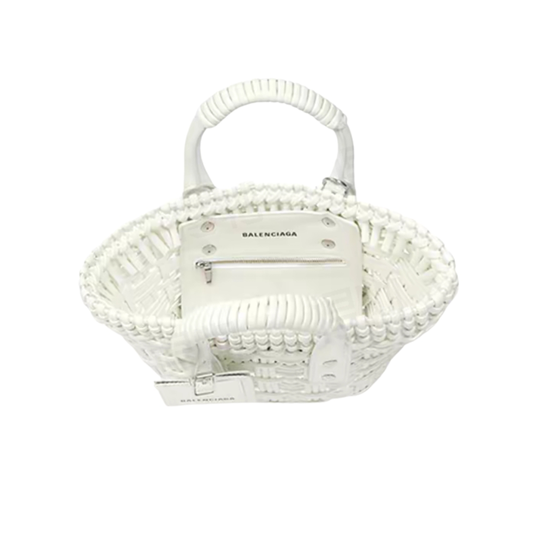 Balenciaga BISTRO XXS ストラップ付きバスケット ホワイト6780282IE3Y9000-BRAND OFF