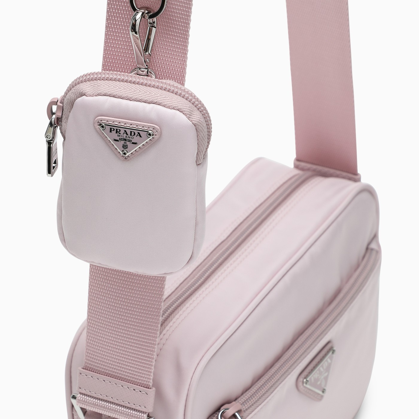 PRADA プラダ RE NYLON ロゴ ミニポーチ付き クロスボディバッグ-BRAND OFF