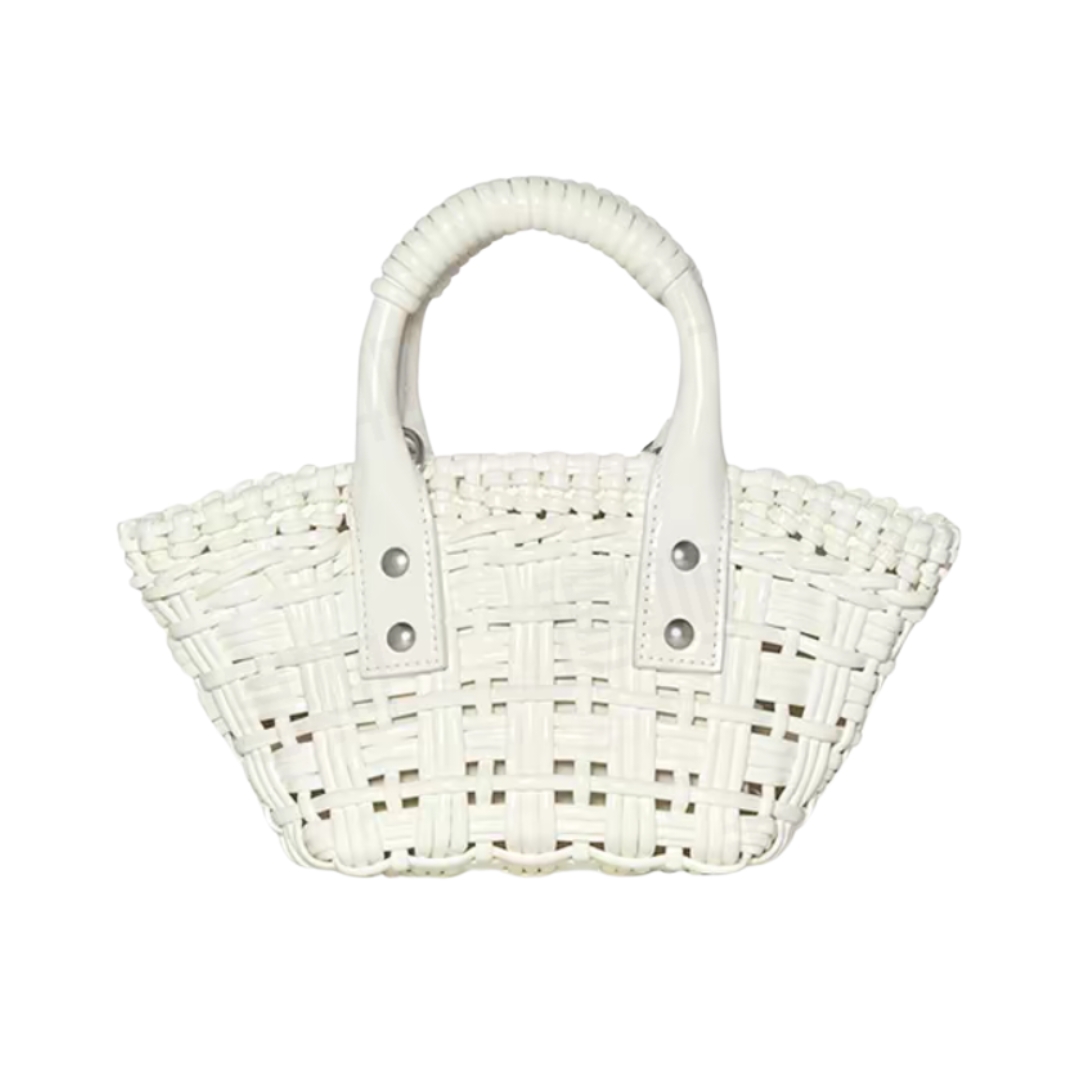 Balenciaga BISTRO XXS ストラップ付きバスケット ホワイト6780282IE3Y9000-BRAND OFF