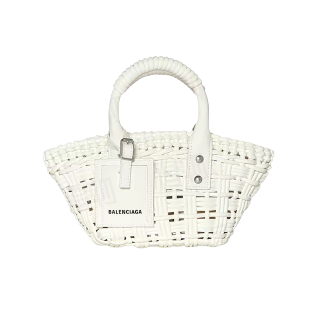 Balenciaga BISTRO XXS ストラップ付きバスケット ホワイト6780282IE3Y9000-BRAND OFF