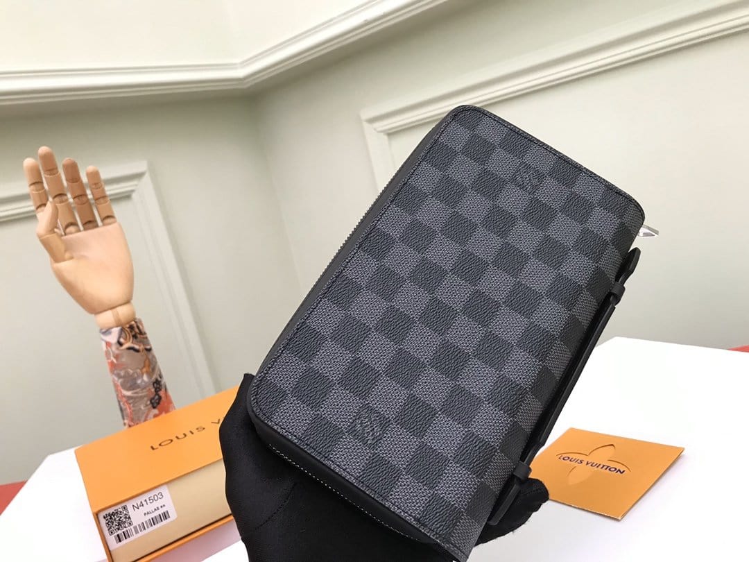 LOUIS UITTON ダミエ グラフィットZIPPY XLウォレットN41503-BRAND OFF