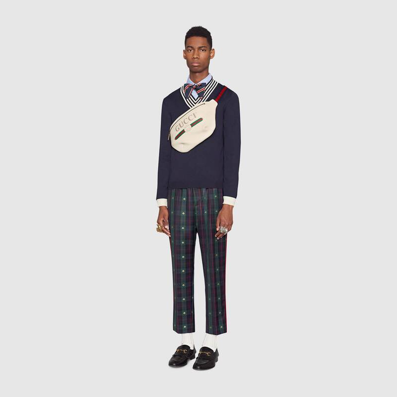 GUCCI(グッチ) 〔グッチ プリント〕レザー ベルトバッグ ‎ホワイト-BRAND OFF