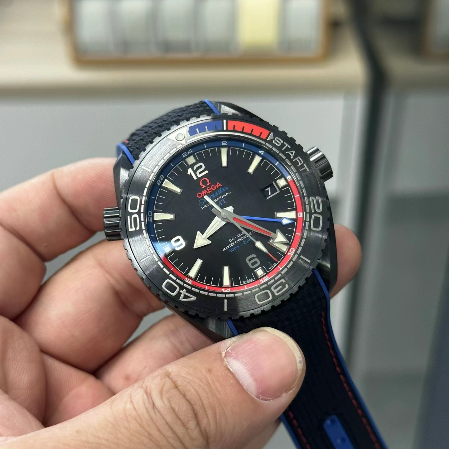Omega Seamaster Planet Ocean Chronometer GMT ETNZ Deep Black 215.92.46.22.01.004-BRAND OFF