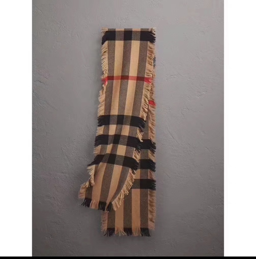 【2026】【BURBERRY  バーバリー】オートクチュール ファッション トランジショナル カラー ロング ビアード スカーフ35*240CM-BRAND OFF