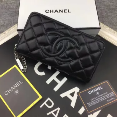 【CHANEL】シャネル 人気の新作バカ売れ商品菱形チェック柄の刺しゅう入りバラ財布-BRAND OFF