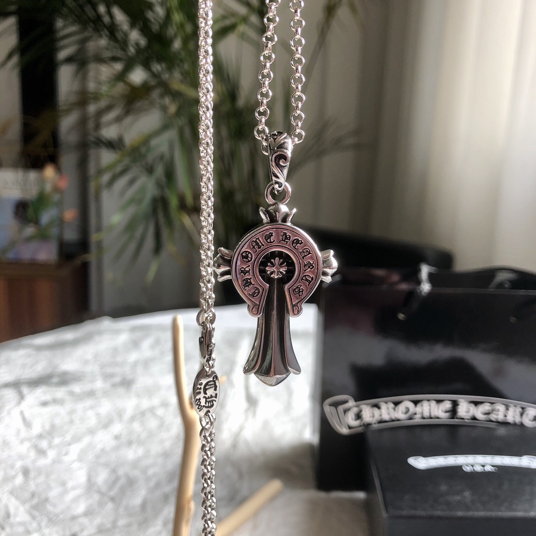 Chrome Hearts クロムハーツ バッジクロスネックレス 65cm-BRAND OFF