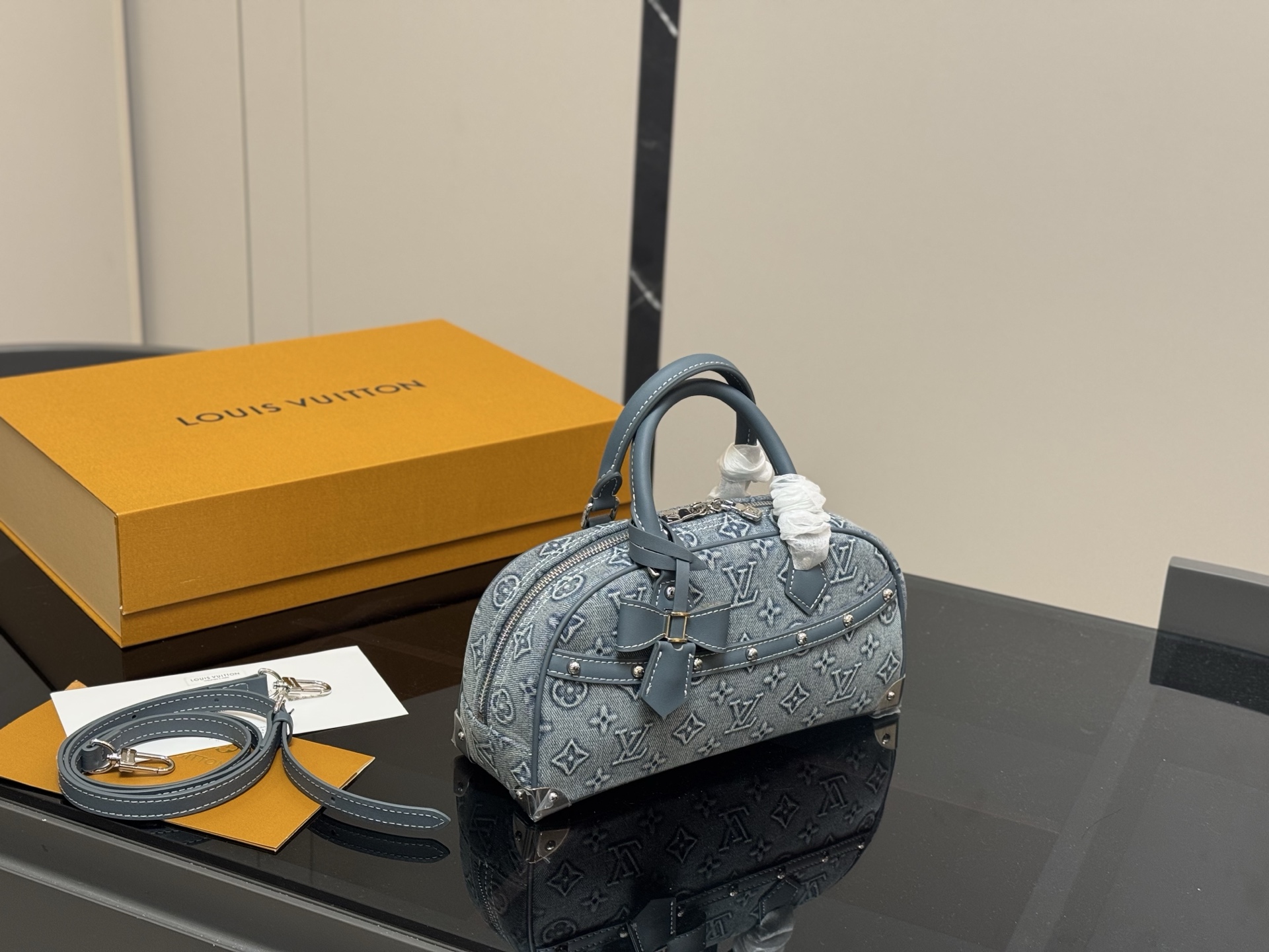 LOUIS VUITTON ルイヴィトン LV KEEPALL 25 デニムバッグ-BRAND OFF