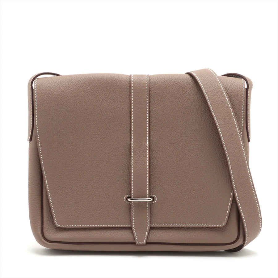 エルメス スティーブ ライト ジュニア トゴ エトゥープ シルバー金具-BRAND OFF