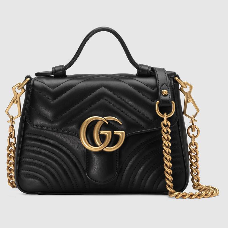 GUCCI GGマーモント ミニ トップハンドルバッグ-BRAND OFF