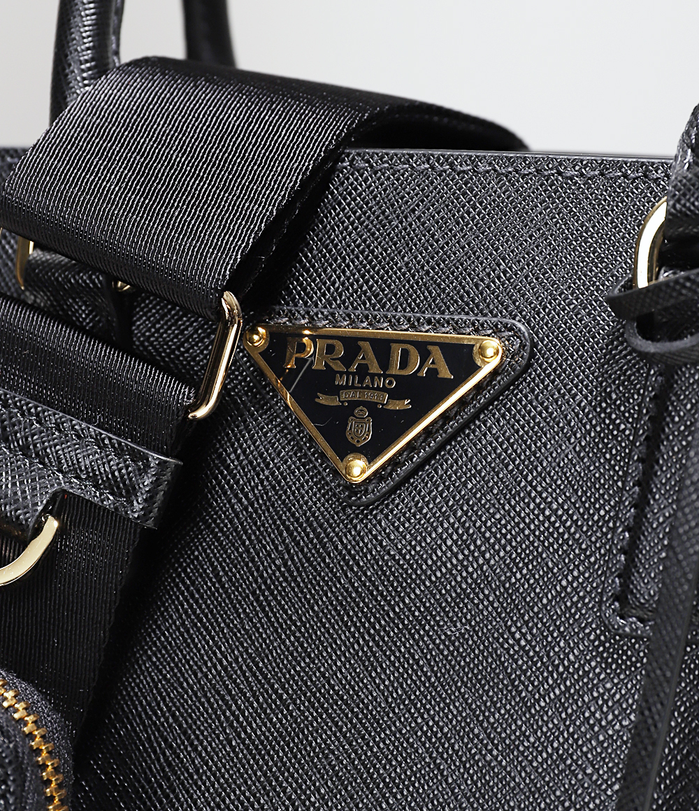 ☆PRADA ガレリア サフィアーノレザー ミニバッグ-BRAND OFF