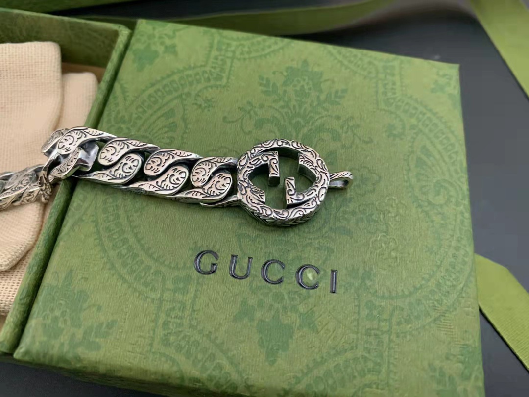 GUCCI  ダブルGチェーンブレスレット 20cm-BRAND OFF