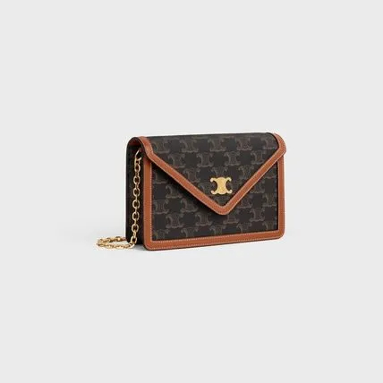 【CELINE】 TRIOMPHE CANVAS WALLET チェーンウォレット-BRAND OFF