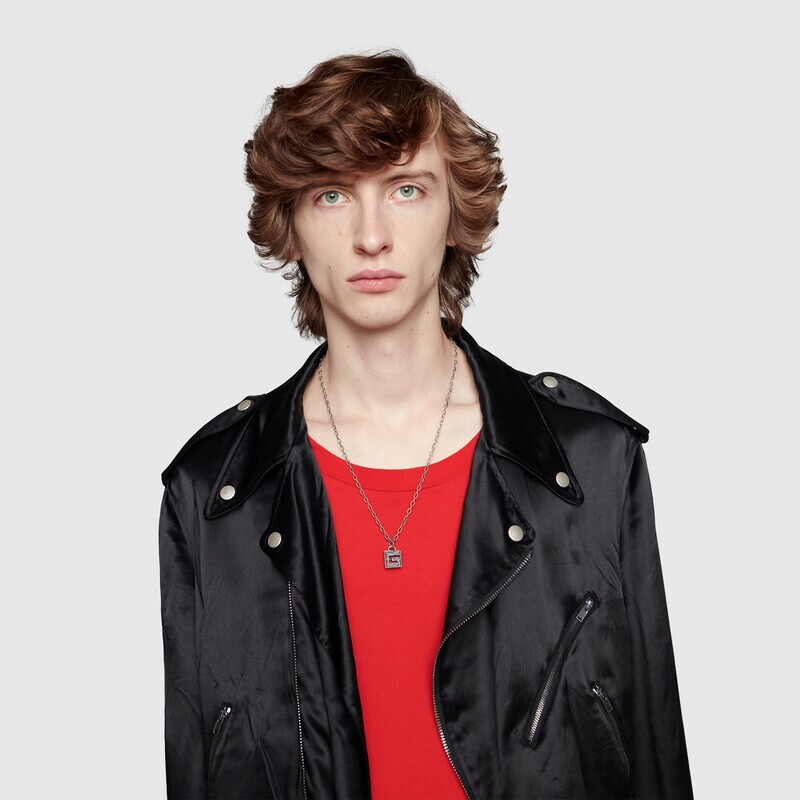 GUCCI スクエアGシルバーネックレス-BRAND OFF