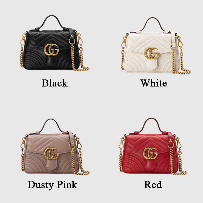 GUCCI GGマーモント ミニ トップハンドルバッグ-BRAND OFF