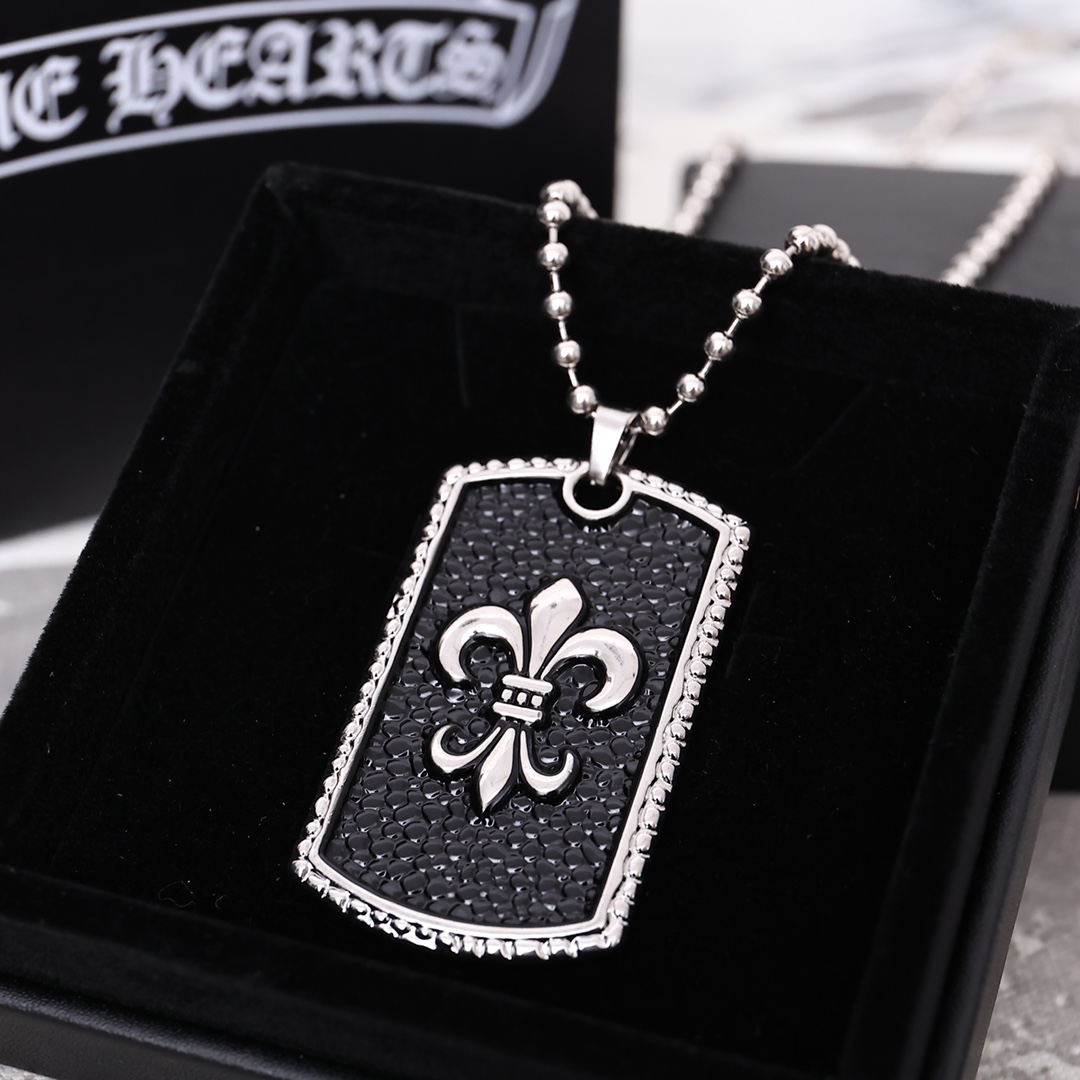 【Chrome Hearts】ネックレス、クロエ ハート ゴールド メッキ ミニ フレーム クロス ネックレス-BRAND OFF