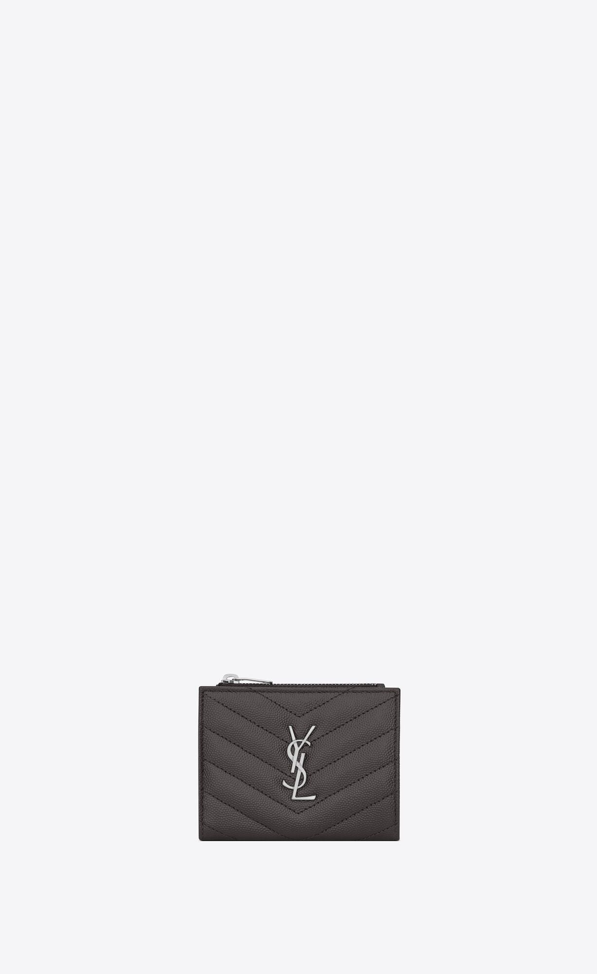 人気！★MONOGRAMブラックキルトレザージッパーのカードホルダーをテクスチャ-BRAND OFF