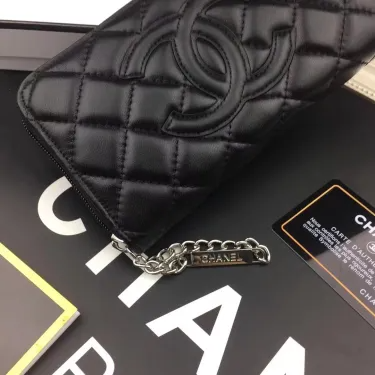 【CHANEL】シャネル 人気の新作バカ売れ商品菱形チェック柄の刺しゅう入りバラ財布-BRAND OFF