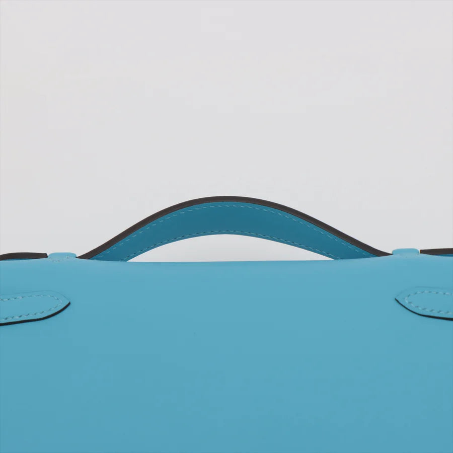 HERMES エルメス ポシェットケリー ヴォースイフト ブルーノール シルバー金具-BRAND OFF