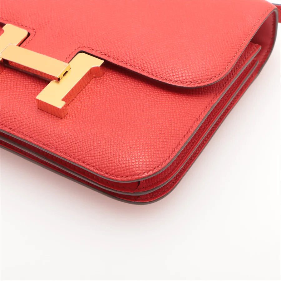 HERMES エルメス コンスタンス3 ミニ18 ヴォーエプソン ルージュクー ゴールド金具-BRAND OFF