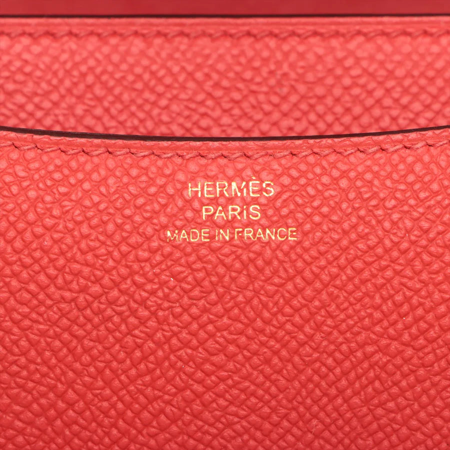 HERMES エルメス コンスタンス3 ミニ18 ヴォーエプソン ルージュクー ゴールド金具-BRAND OFF