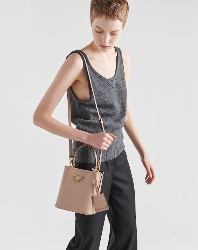 PRADAパニエ サフィアーノレザー スモールバッグ-BRAND OFF