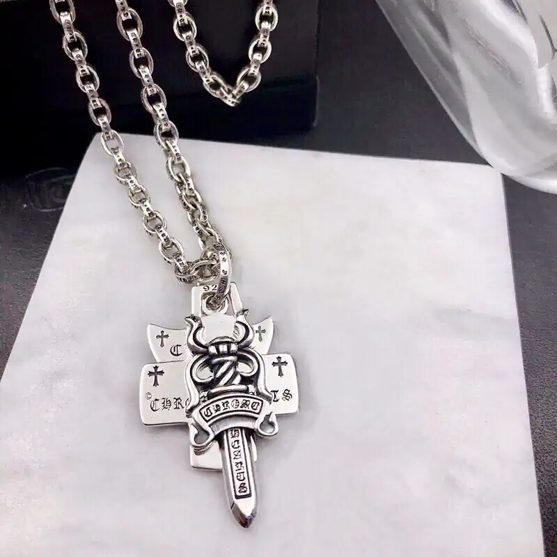 Chrome Hearts（クロムハーツ）3段ソードとホーリーソードサンスクリットペンダントネックレス-BRAND OFF
