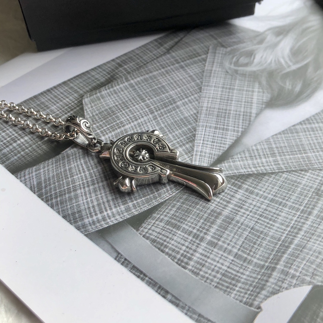 Chrome Hearts クロムハーツ バッジクロスネックレス 65cm-BRAND OFF