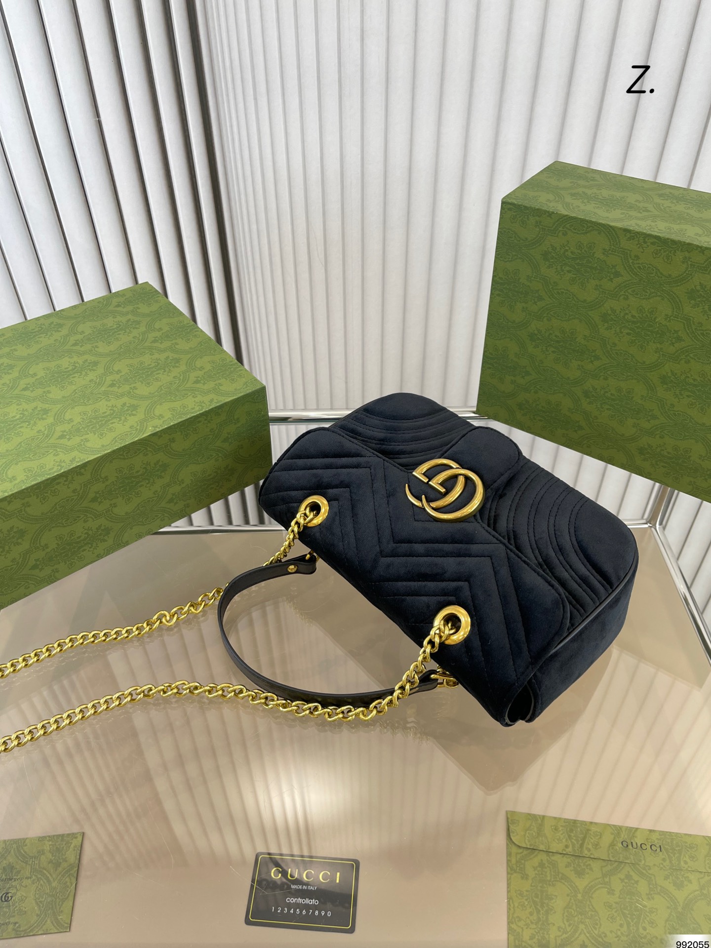 Gucciベルベットバッグ GG Marmontクラシックハンドバッグ-BRAND OFF