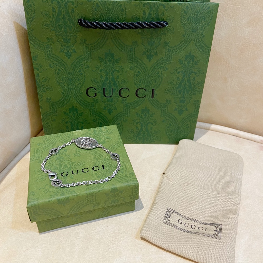 GUCCI インターロッキングG ブレスレット-BRAND OFF