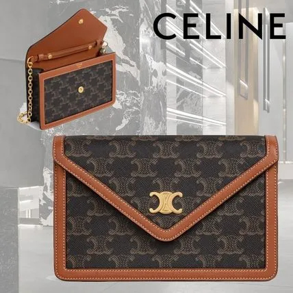 【CELINE】 TRIOMPHE CANVAS WALLET チェーンウォレット-BRAND OFF