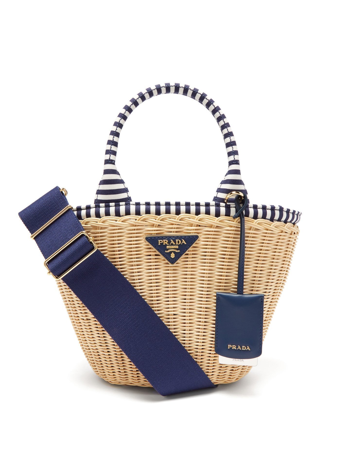 【新作】★PRADA★人気のWicker★キャンバス カゴバッグ-BRAND OFF