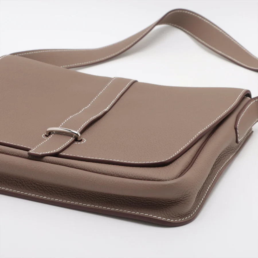 エルメス スティーブ ライト ジュニア トゴ エトゥープ シルバー金具-BRAND OFF